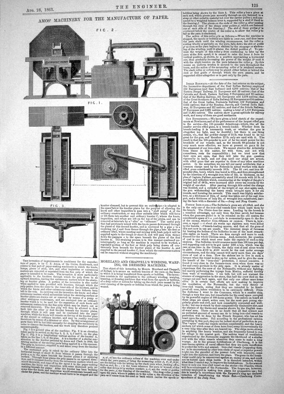Old Engineering 1863 Amos Machinery Manufacture Paper Moreland Chappe Victorian