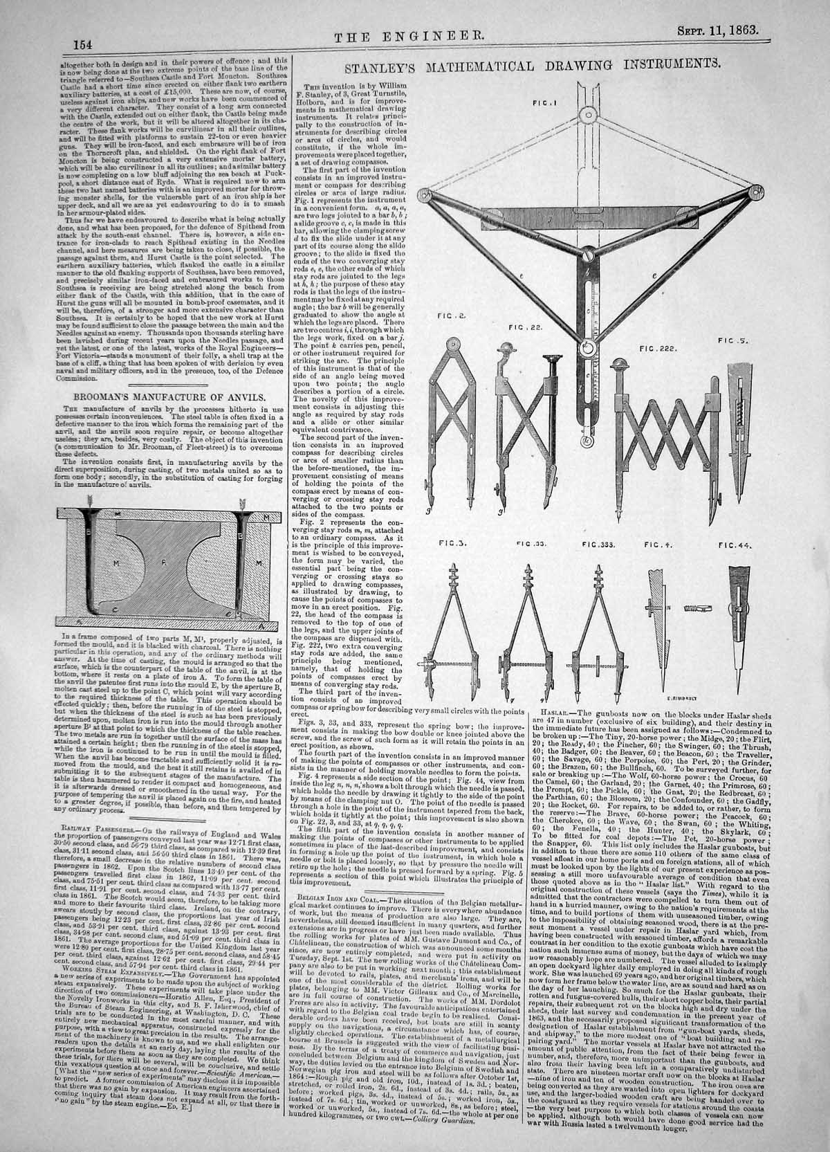 Old 1863 Brooman Manufacture Anvils Stanley Mathematical Instruments Victorian
