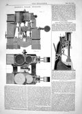 Antique Old Print Invention Francis Wymer Steam Engines Glen Ross Hammer 1863