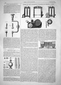 Antique Old Print 1863 Markland Dickinson Warping Beaming Yarns Hughes Pouget