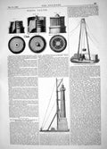 Old Print Engineering 1863 William West Valves Scaffing Devonport Birken 19th