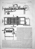 Old Print Engineering 1863 Invention Henry Wilson Machinery Shaping Wood 19th