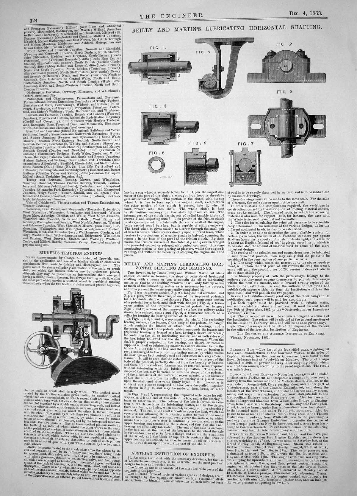 Old 1863 Reilly Martin Lubricating Horizontal Shafting Biddells Engin Victorian