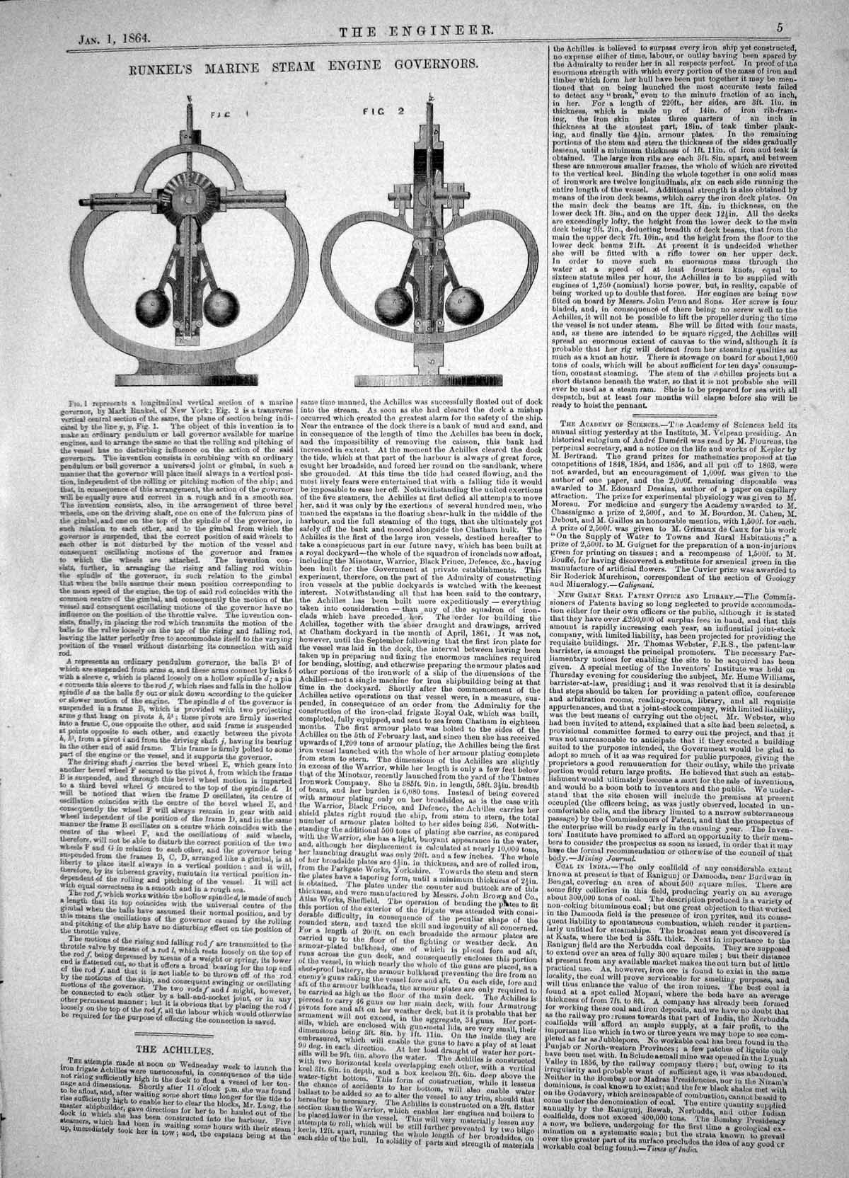 Old Engineering 1864 Mark Runkel Marine Steam Engine Governors Machin Victorian