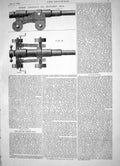 Antique Print Engineering 1864 Henry Worms Apparatus Elevating Guns Weapons