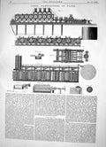 Old Engineering 1864 Jones Manufacture Paper Machinery Section Cylind Victorian