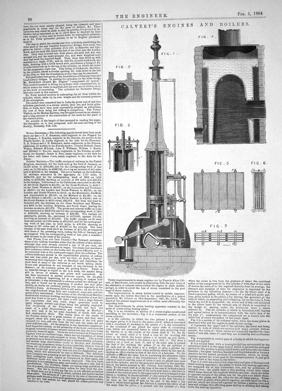 Old Engineering 1864 Francis Alton Calvert Engines Boilers Machinery Victorian