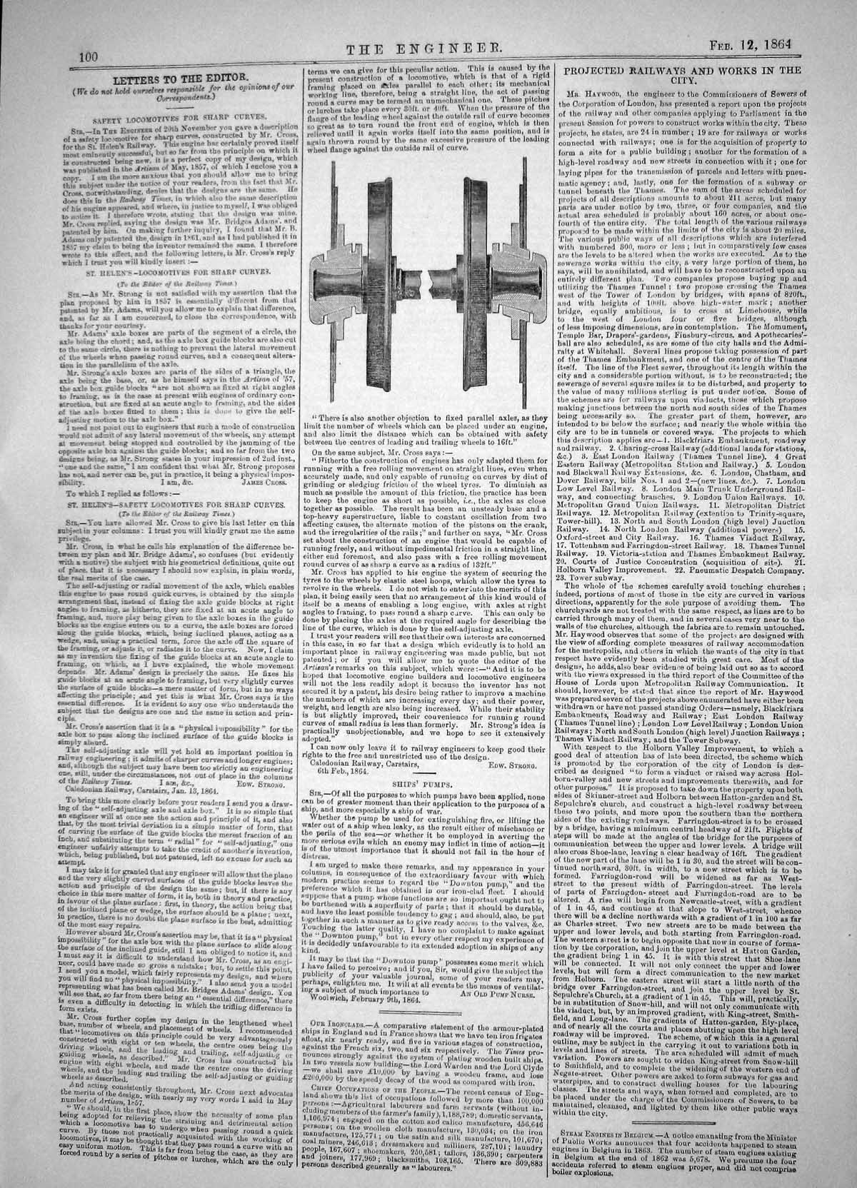 Old Engineering 1864 St. Helens Safety Locomotives Sharp Curves Machi Victorian