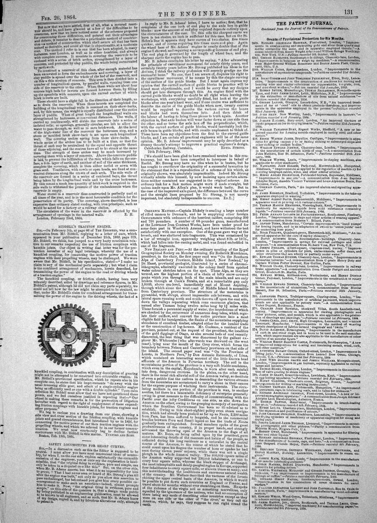 Antique Old Print Engineering 1864 Rindell Traction Engine Friction Clutch 19th