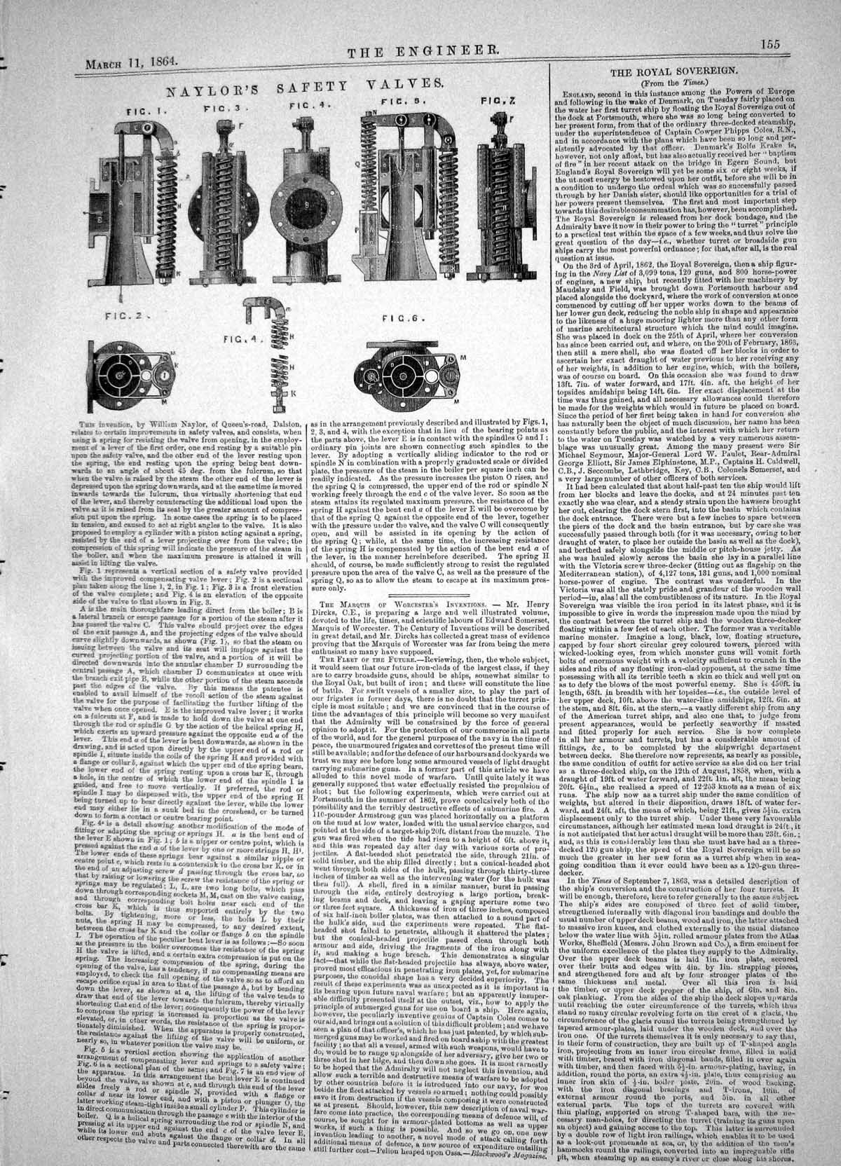 Old Print Engineering 1864 William Naylor Safety Valves Dalston Machinery 19th