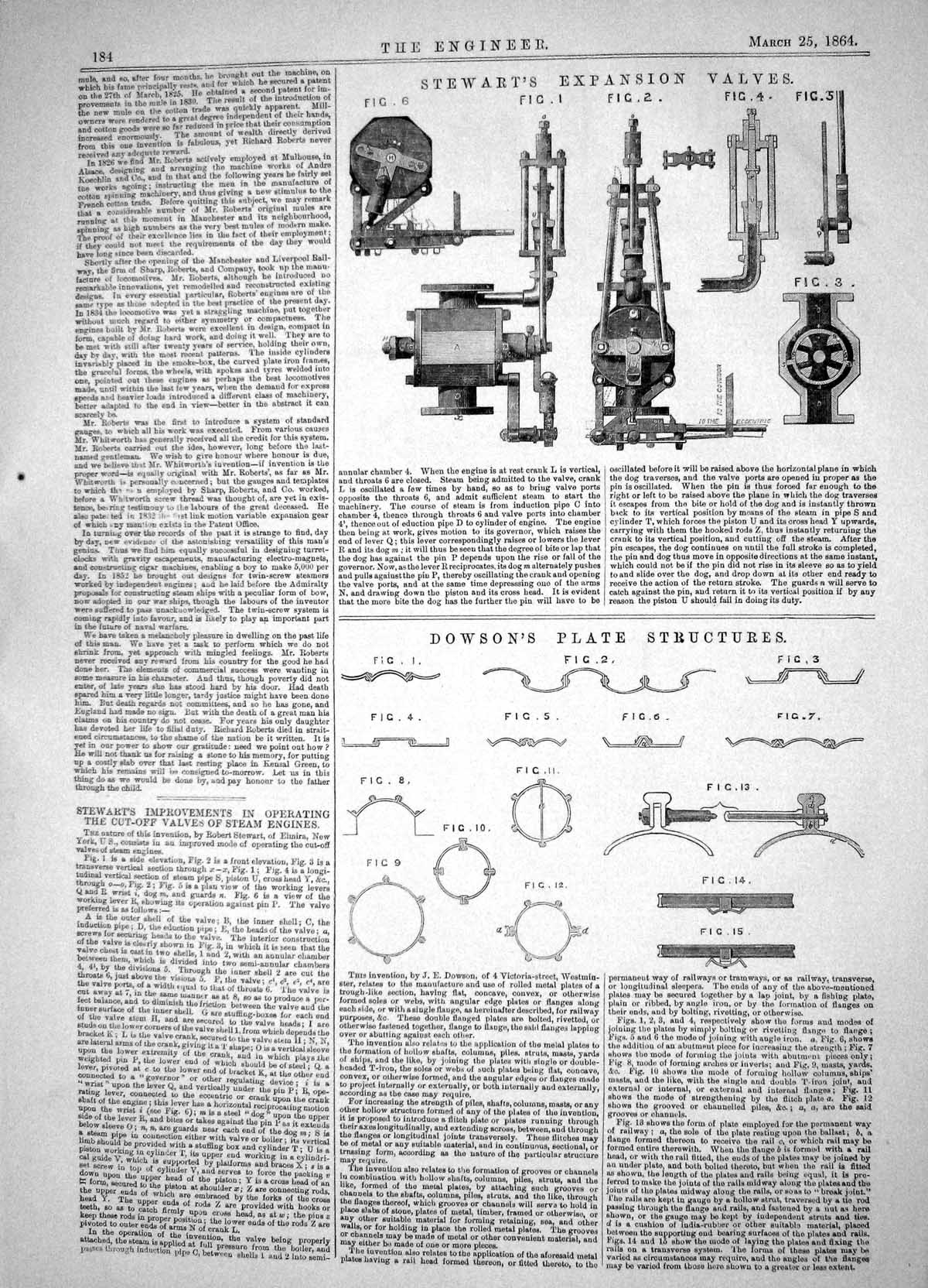 Old Engineering 1864 Stewart Expansion Valves Dowson Plate Structures Victorian