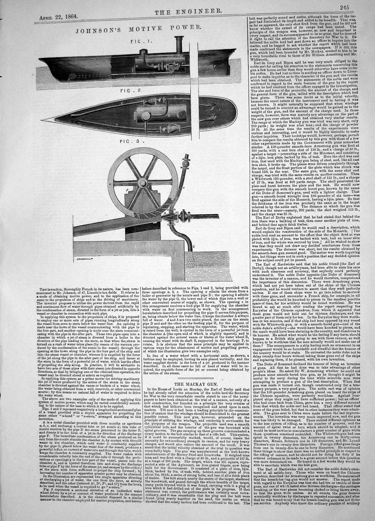 Old Engineering 1864 Johnson Motive Power Machinery Lincoln'S-In-Fiel Victorian