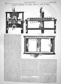 Old Print Engineering 1864 Vrooman Machinery Sawing Irregular Forms Wood 19th