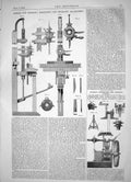 Old Print 1864 Gerish Weston Morticing Drilling Machinery Tucker Steering 19th