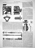 Antique Print 1864 Mountford Cotton Gins Fowler Apparatus Fox Boiler Tubes 19th