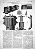 Antique Print Engineering 1864 Yapp Surface Condensers Machinery Apparatus 19th