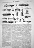 Old Antique Print Engineering 1864 Invention Stephen Holman Steam Pumps 19th