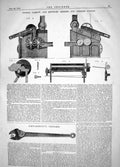 Old Print 1864 Dobson Barlow Knowles Ginning Cotton Schwartzkopss Wrench 19th