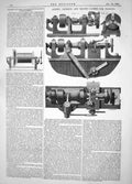Old Print 1864 Ardery Beckett Smith Lathes Turning Cronin Power Windlass 19th