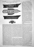 Old Print Engineering 1864 Invention Henry Johnson Raising Sunken Vessels 19th