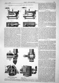 Antique Old Print Engineering 1864 Bonneville Sewing Machines Throttle Valves