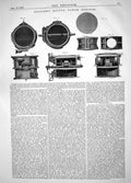 Old Print Engineering 1864 English Chatham Motive Power Engine Machinery 19th