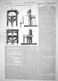 Old Print Engineering 1864 Invention Clark Improvements Sawing Machinery 19th