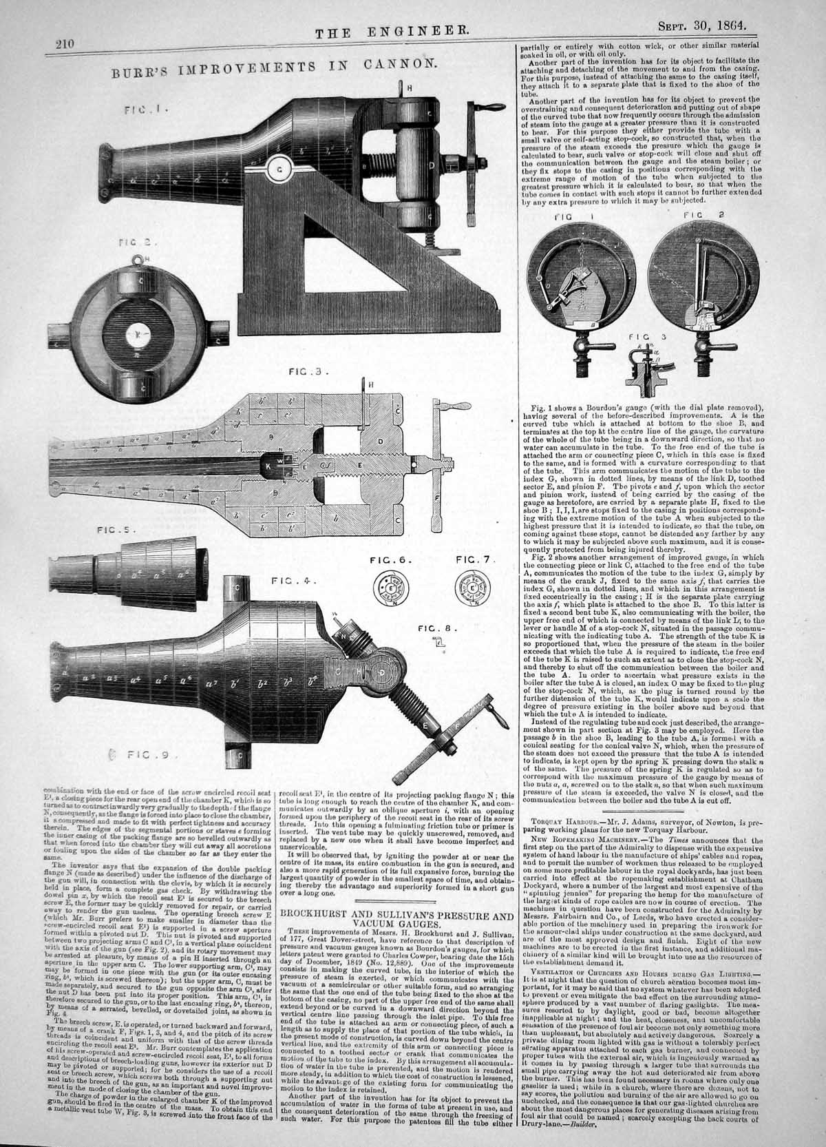 Old Engineering 1864 Burr Improvements Cannon Brockhurst Sullivan Gau Victorian