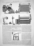 Old Print 1865 Marsden Improvements Carding Engines Shaw Fishwick Textile 19th