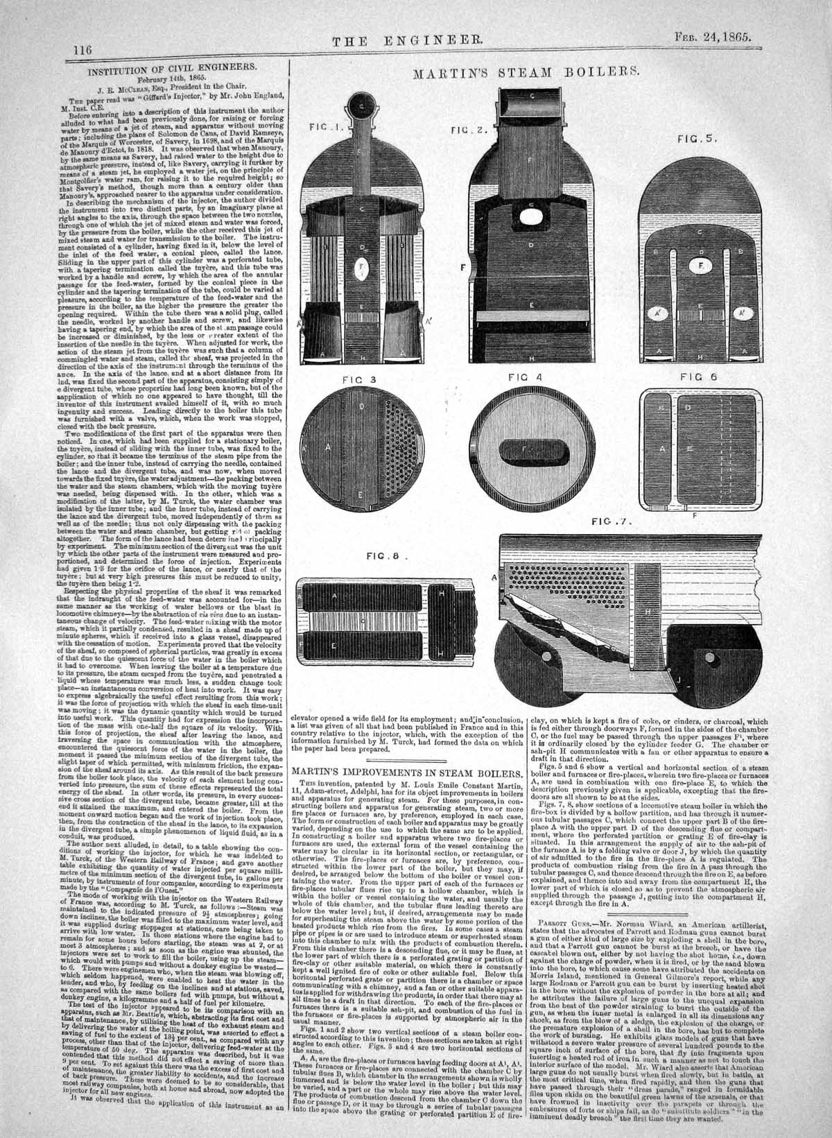 Old Engineering 1865 Louis Emile Constant Martin Steam Boiler Machine Victorian