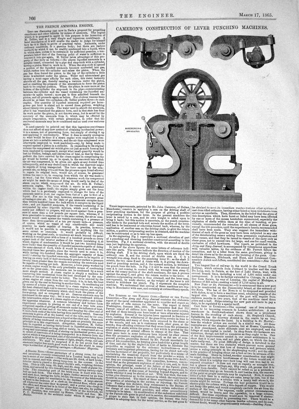 Old John Cameron Construction Lever Punching Machinery Engineering 18 19th