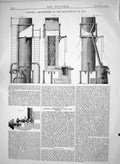 Antique Old Print 1865 James Webster Improvements Manufacture Zinc Machinery