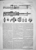 Antique Old Print Engineering 1865 Law Boring Machinery John Downie Mining 19th