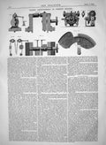 Antique Old Print 1865 William Harris Improvements Carding Engines Manchester