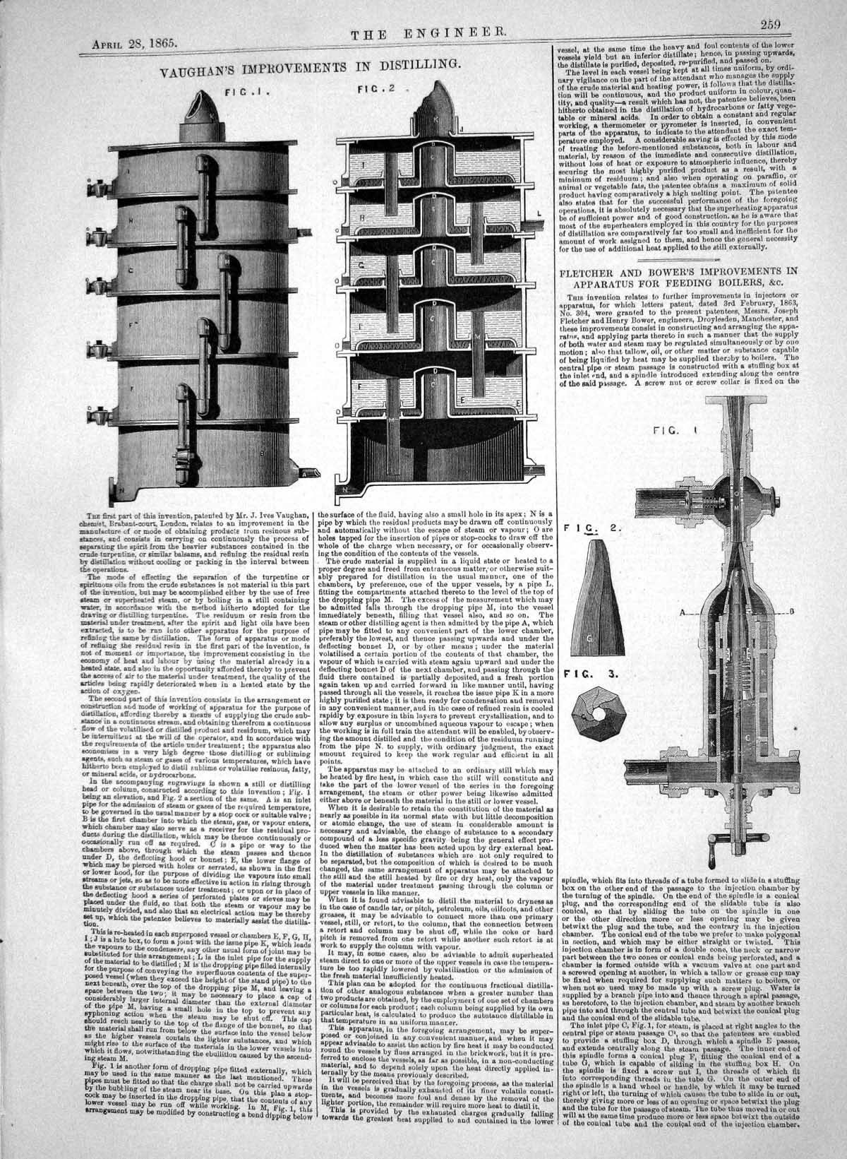 Old 1865 Vaughan Improvements Distilling Fletcher Bower Feeding Boile Victorian