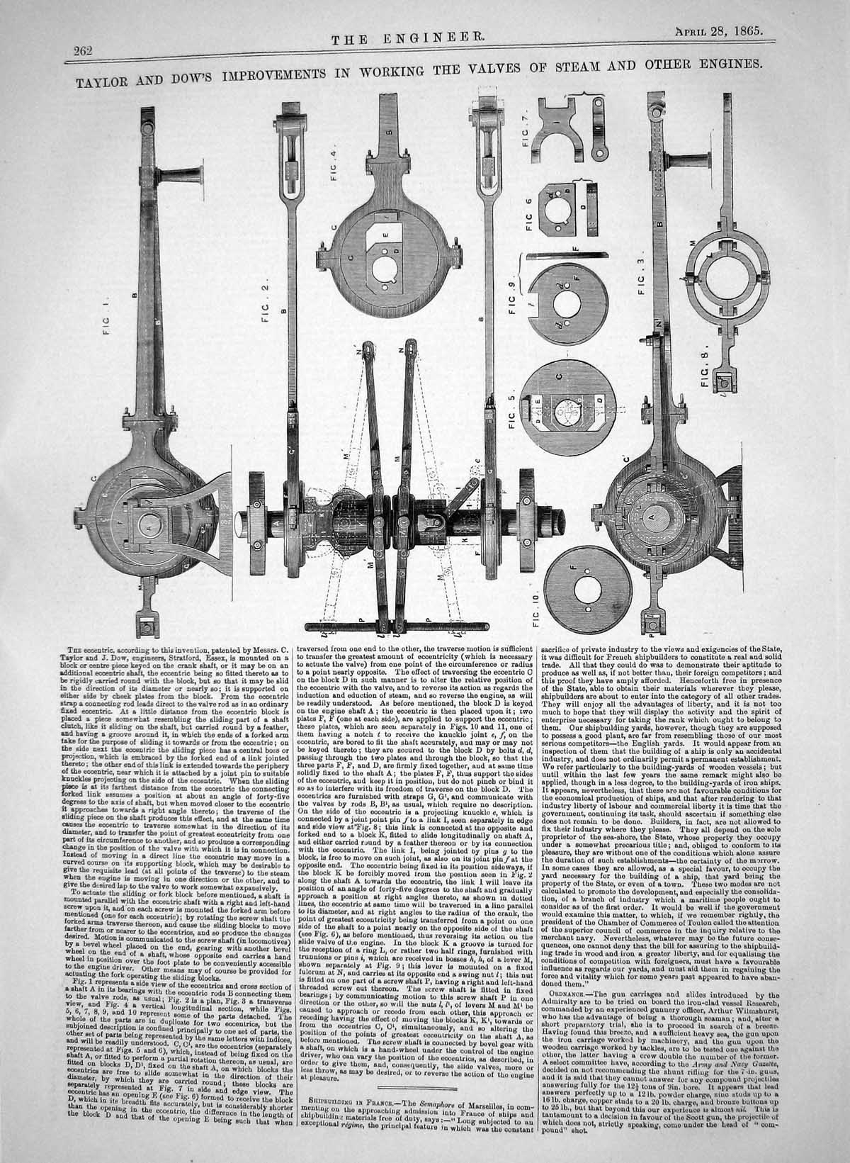 Old 1865 Taylor Dow Improvements Working Valves Steam Engines Machine Victorian