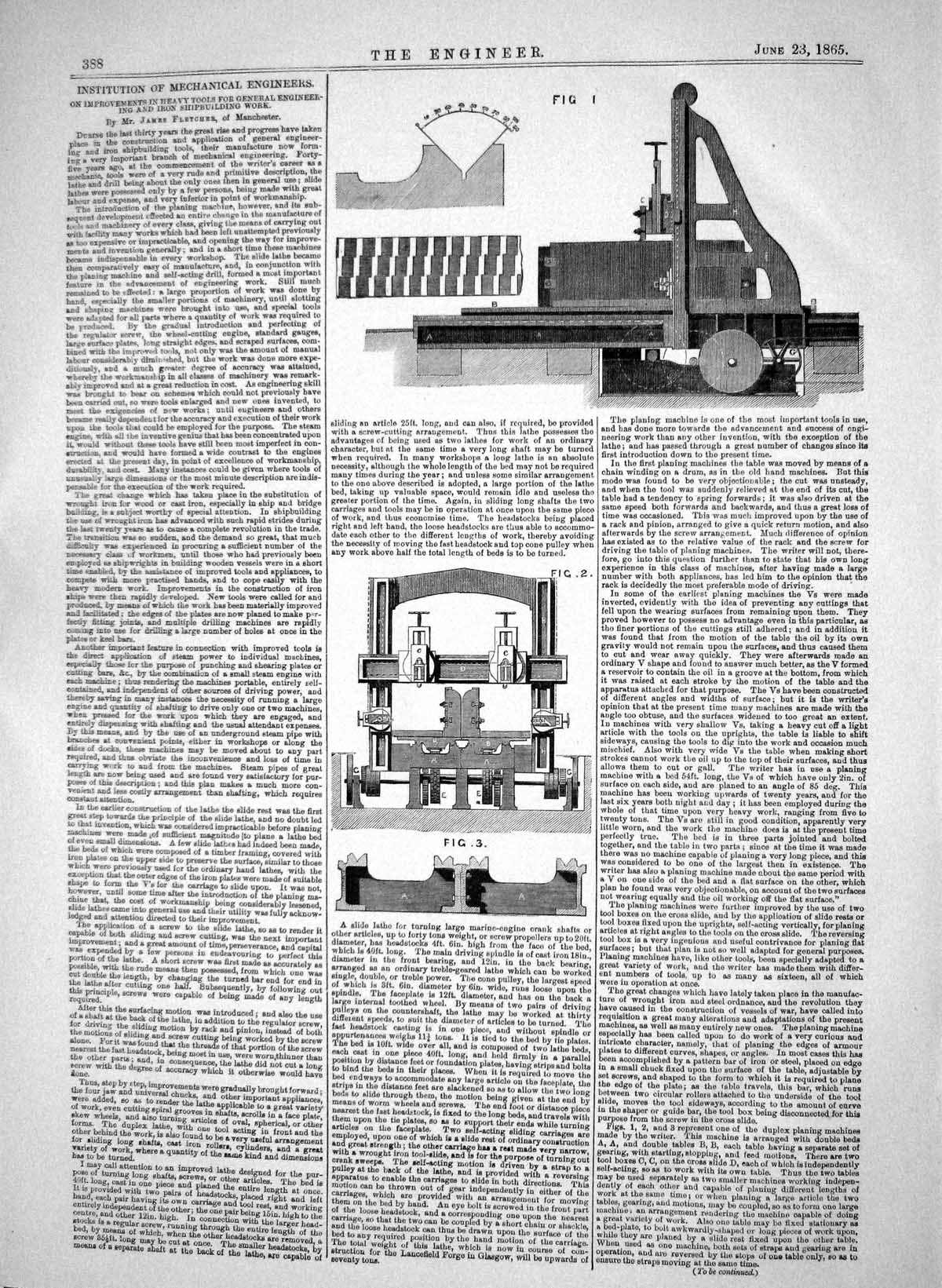 Old Print 1865 Improvements Heavy Tools Iron Shipbuilding Work Machinery 19th
