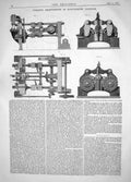 Antique Old Print 1865 Peskett Improvements Rivet-Making Machines Sunderland