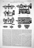 Antique Print Engineering 1865 Newton Improvements Rotary Engines Machinery