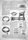 Antique Print 1865 Weldless Tires Circular Rolling Railway Wheels Machinery