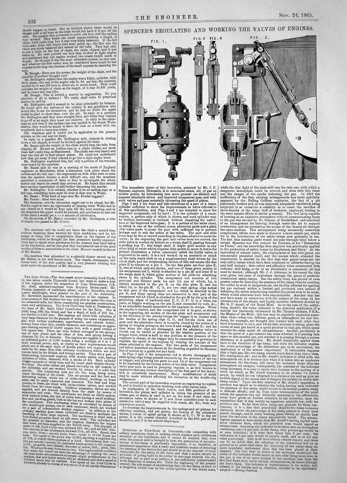 Old Engineering 1865 Spencer Regulating Working Valves Engines Machin Victorian