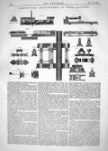 Antique Old Print 1865 Ramsbottom Improvements Steam Hammers Crewe Machinery