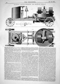 Old Print 1865 John Raine Improvements Mortar Mills Dukinfield Machinery 19th