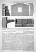 Antique Print Engineering 1866 Chalmers Iron Shield Embrasures Shoeburyness