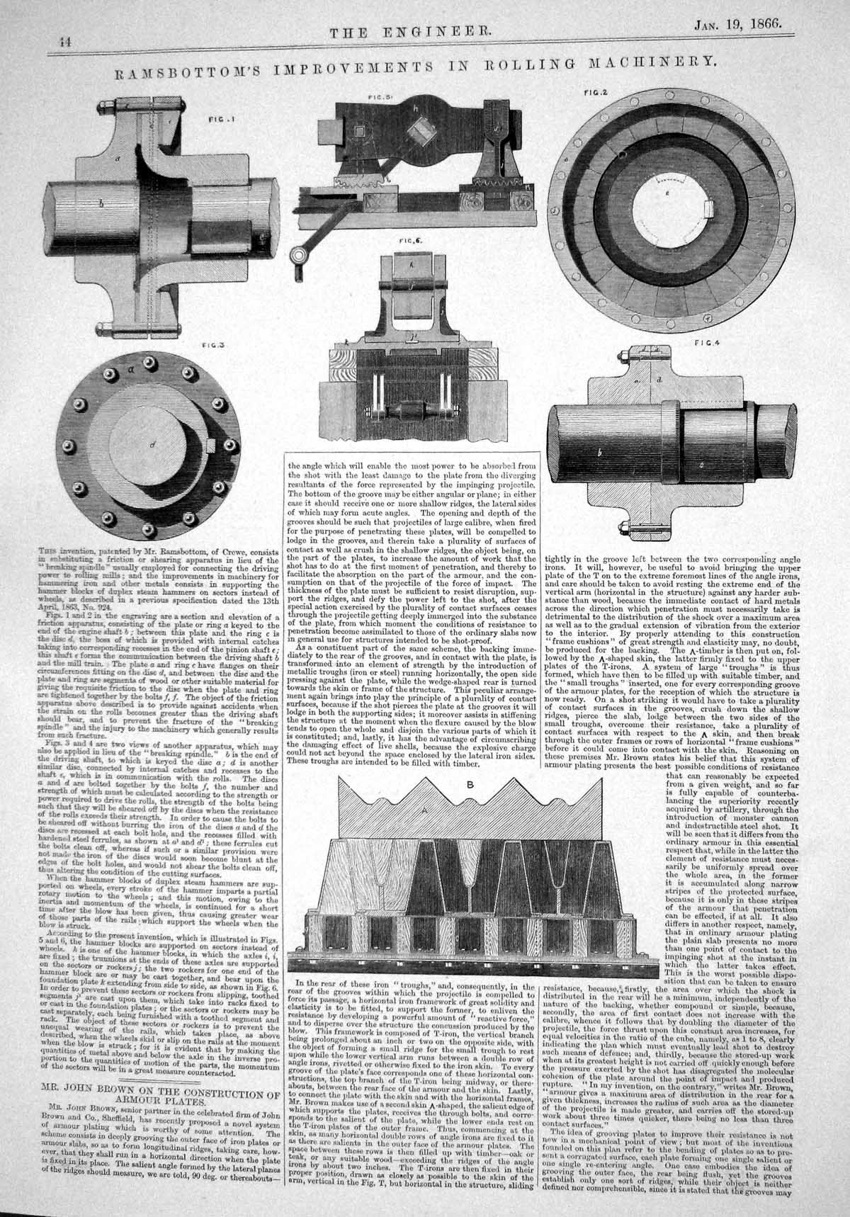 Old Engineering 1866 Ramsbottom Improvements Rolling Machinery John B Victorian