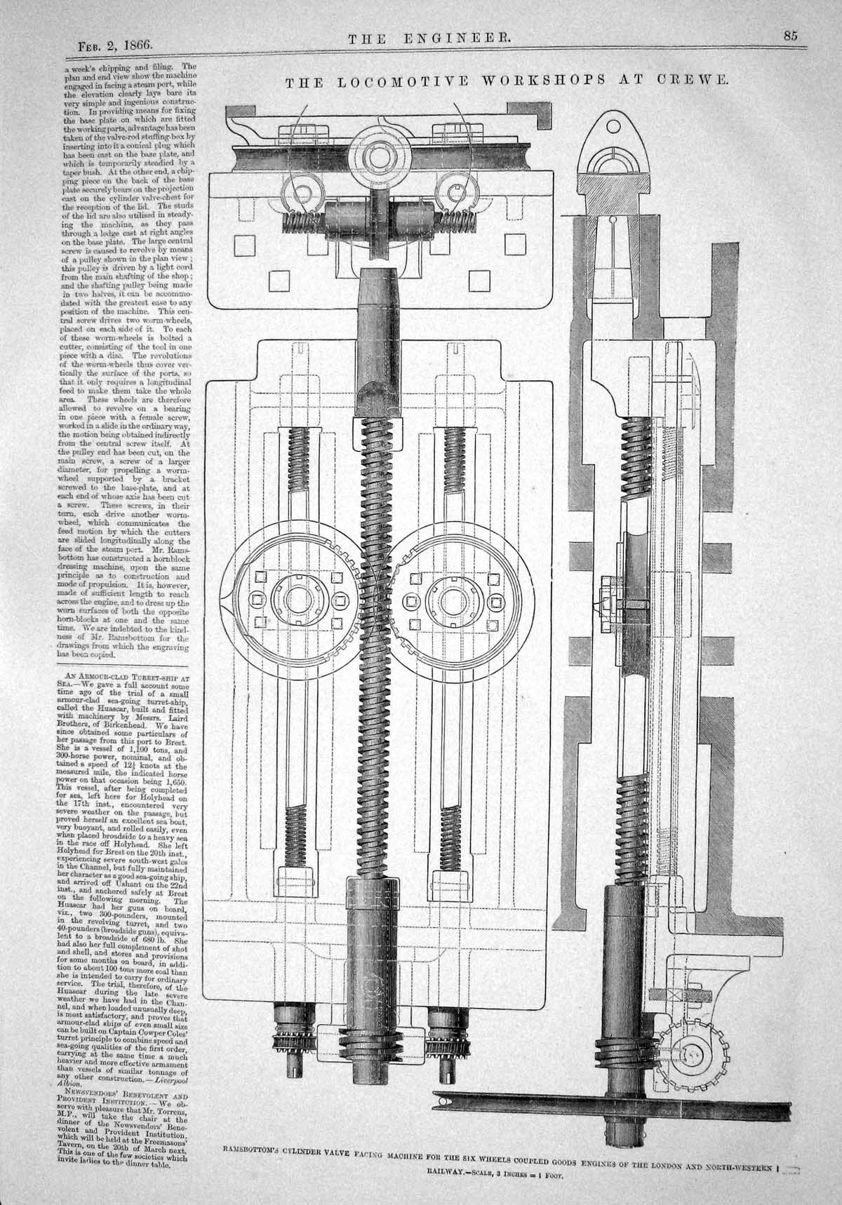 Old Engineering 1866 Locomotive Workshops Crewe Ramsbottom Cylinder V Victorian