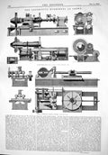 Antique Old Print 1866 Locomotive Workshops Crewe Machinery Webb Curnilinear