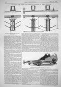 Old Print 1866 Commander Scott Gun Carriage Ship Minotaur Training System 19th