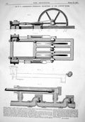 Antique Old Print Engineering 1866 Armstrong Hydraulic Machinery London Docks