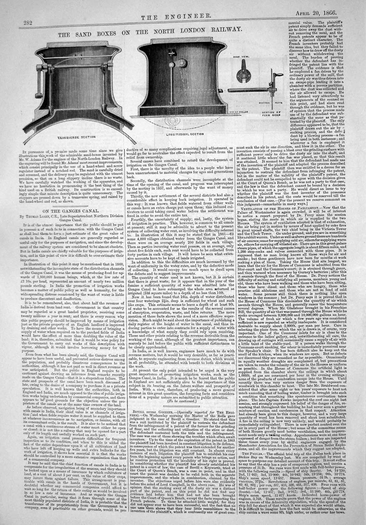Old Engineering 1866 Adams Sand Boxes North London Railway Machinery Victorian